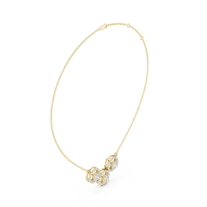 Collar de Diamantes Cultivados en Laboratorio con Triple Halo – Collar de Diamantes de Tres Círculos, Joyería Minimalista para Uso Diario - Product Image 1