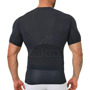 Wholesale <b>Men</b> <b>Compression</b> <b>Shirts</b> Short Sleeves Slim Fit Athletic Workout Gym Training 100% Cotton Breathable Eco-Friendly - Product Image 2