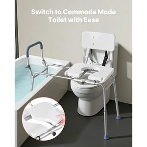 Chaise de douche coulissante robuste avec accoudoirs et dossier, capacité 400 lb, banc de transfert pour baignoire, équipement de sécurité pour la douche - Product Image 3