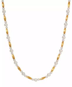 Collana con Perle Coltivate Finte e Perline Dorate |   2028 - Product Image 1