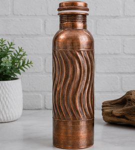 ขวดน้ำทองแดงแท้ CopperSmith Vortex ลายริ้วละเอียดแบบโบราณ ป้องกันการรั่วซึม ดีไซน์เรียบง่าย วัสดุทองแดงบริสุทธิ์ - Product Image 6