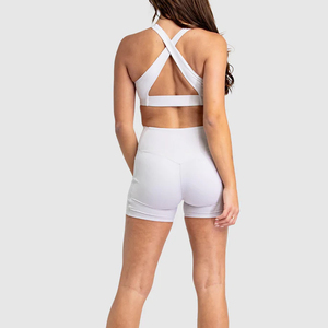 Ensemble de vêtements de sport pour femmes, haut court à manches courtes et short de course taille haute, tenues de yoga sans couture, ensemble short de yoga et de course - Product Image 2
