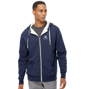 Navy Unisex Heavyweight Sherpa <b>Lined</b> Full Zip Hoodie Warm <b>Fleece</b> Hooded Sweatshirt Winter Casual Outdoor <b>Jacket</b> Custom Logo - Product Image 1