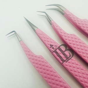 <b>Top</b> Trend Eyelash Extensions Tweezers <b>Pink</b> Color Tweezers Degree Curved Straight <b>Hot</b> Sale Eyelash Tweezers Paper Design - Product Image 6