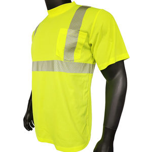 เสื้อยืดสะท้อนแสงคุณภาพสูงสำหรับงานความปลอดภัย เสื้อความปลอดภัยแบบมองเห็นได้ชัดเจน ปี 2026 เสื้อยืดความปลอดภัยแบบมองเห็นได้ชัดเจน - Product Image 2