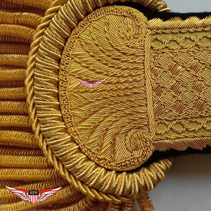 KEW Lujosas Epaulettes Vintage Bordadas en Oro Ecológicas para Prendas Ceremoniales (Tamaño/Color/Material Personalizables) - Product Image 2