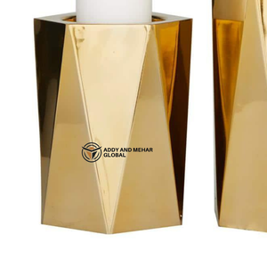 เชิงเทียนทรงเรขาคณิตสีทองหรูหรา ทำจากเรซิ่นรักษ์โลก เหมาะสำหรับตกแต่งบ้าน โรงแรม งานอีเว้นท์ คริสต์มาส และวันวาเลนไทน์ - Product Image 5