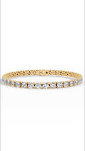 Bracelet tennis allongé à quatre griffes avec diamants de laboratoire ronds 12 carats en or 14K – Vente en gros, Fabricant et Fournisseur de Bijoux Fins OEM - Product Image 5