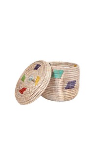 Mixed-color seagrass <b>basket</b> for decoration Handmade <b>Storage</b> <b>Basket</b> Wholesale eco-friendly Made in Vietnam - Product Image 4