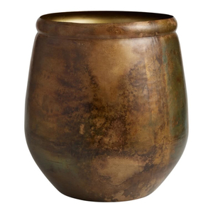 Vase à plantes en résine moderne pour l'extérieur, décoration de jardin, style minimaliste, finition cuivre pour fleurs et plantes vertes - Product Image 5