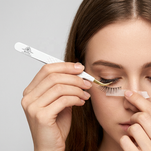 Pince à épiler courbe isolante pour cils, conception personnalisée, pince à épiler pour extensions de cils avec pointes en fibre, outils pour cils - Product Image 5