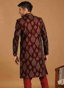 Sherwani Indio-Pakistaní para Novio, Estilo Casual para Bodas y Fiestas, Bordado, Antiarrugas, Protección Solar, Corte Regular, para Todas las Temporadas - Product Image 4