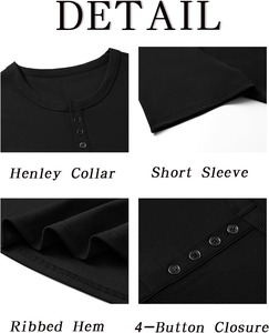 Camiseta de Verano Premium de Punto Waffle, Transpirable, Ligera, Informal, de Fábrica - Product Image 5