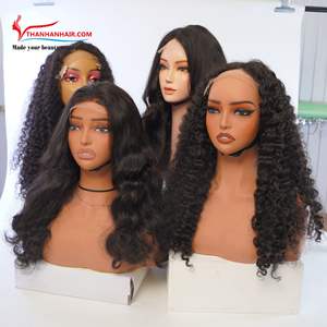 Mejor Venta Pelucas Cabello humano Cierre de encaje transparente Profundo Birmano Rizado Extensiones de cabello vietnamita SDD Venta al por mayor - Product Image 1