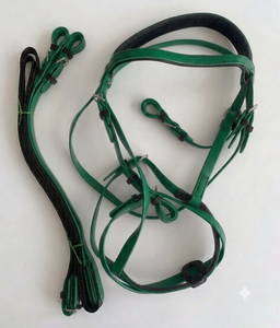 HM GLOBAL Equipo Ecuestre: Juego de Brida de Resistencia de PVC Genuino/Premium con Riendas de Agarre de Goma y Cabezada de PVC Reforzada para Caballo Full Cob - Product Image 2