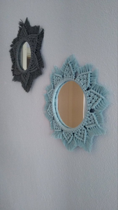 Espejo de Pared de Macramé Boho de 16 Pulgadas, Hecho a Mano, con Patrón Abstracto y Geométrico, Decoración Colgante para Dormitorio, Sala de Estar, Decoración del Hogar - Product Image 3