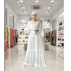 Tendencias 2026 de Cp Designer, Vestido Maxi de Manga Regular y Corte en A |   Vestido de Noche Modesto con Volantes en Capas y Estampado Geométrico - Product Image 2