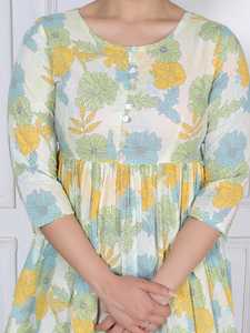 Haut tendance pour femmes, imprimé floral multicolore, style peplum court, pour le bureau, l'université ou le quotidien. - Product Image 5