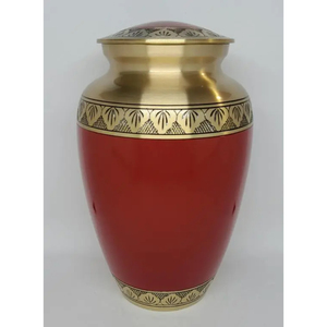 Urna Funeraria de Metal Dorado con Grabado Floral Vintage para Entierro Conmemorativo, Urna de Cremación de Latón Hecha a Mano de Alta Calidad para Adultos - Product Image 4