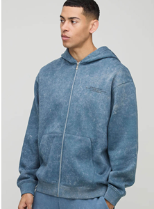 Sudadera de forro polar ecológico de alta calidad para hombre, corte regular, con logo y hombros caídos, tallas grandes. - Product Image 3