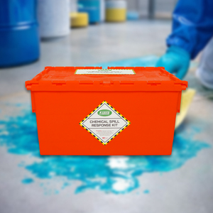 ชุดอุปกรณ์รับมือสารเคมีรั่วไหลขนาด 45 ลิตร พร้อมกล่องแบบพกพาสำหรับงานหนัก ชุดอุปกรณ์ดูดซับสารเคมีพร้อมแผ่นดูดซับ สำหรับใช้ในอุตสาหกรรมและห้องปฏิบัติการ - Product Image 3