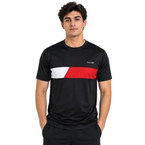 Manufacturer Men Black Red and <b>White</b> Performance Sports T Shirt Quick Dry Athletic Gym Running Training Tee Custom Logo OEM - Product Image 1