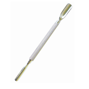 Premium stainless steel <b>Cuticle</b> Pusher <b>tool</b> designed for nail care routine with dual ended tip for pushing and cleaning <b>cuticles</b> - Product Image 2