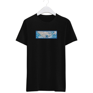 เสื้อยืดปักลายคลื่นทะเล ดีไซน์ศิลปะ ทรงโอเวอร์ไซส์ ยูนิเซ็กส์ สตรีทแวร์ ผ้าฝ้ายคุณภาพสูง แฟชั่นลำลอง รับผลิตแบบ OEM ODM - Product Image 1