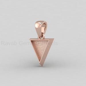 Base Triangular de Plata de Ley 925 Chapada en Oro de 14k de 10mm para Cabujón, Engaste en Blanco para Joyería DIY con Resina, Fornituras para Recuerdos - Product Image 2