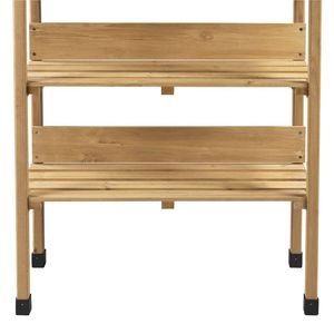 Tavolo da giardinaggio per esterni con ripiano portaoggetti in legno naturale - Product Image 5