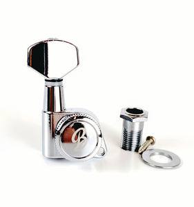 Afinadores de guitarra con bloqueo BBSTONE, fabricados en Corea, 6 en línea, relación de engranajes 20:1, estilo vintage cromado - Product Image 4