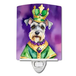Veilleuse en céramique compacte New Schnauzer King Mardi Gras certifiée UL pour chambre à coucher salle de bain chambre d'enfant couloir 6x4x3 multicolore - Product Image 1