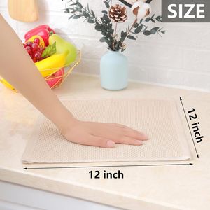Set di 8 Strofinacci da Cucina in Cotone 100% a Nido d'Ape, Beige, Ultra Morbidi e ad Asciugatura Rapida, 30x30 cm - Product Image 4