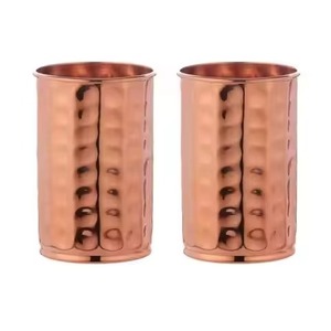 Juego de 2 Vasos de Cobre Puro Martillado a Mano, Diseño Moderno Ecológico, para Bodas, Cocina, Uso Doméstico, Precio Razonable - Product Image 1