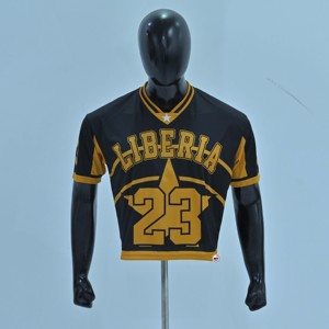 Maillot de basket-ball Liberia unisexe à manches courtes en polyester sublimé, numéro 23 imprimé sur le devant, coupe régulière, respirant, toutes saisons - Product Image 1