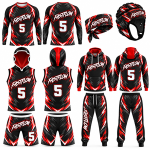 Maillots de football américain 7v7, uniformes 100% polyester, maille respirante, séchage rapide, logo d'équipe personnalisé, col rond, manches courtes, unisexe - Product Image 2