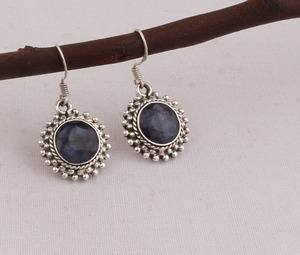 Handcrafted Vintage Black Onyx <b>Earrings</b> Natural Stone <b>Dangle</b> <b>Earring</b> Boho Style 925 <b>Silver</b> Plated Jewelry Wholesaler - Product Image 6