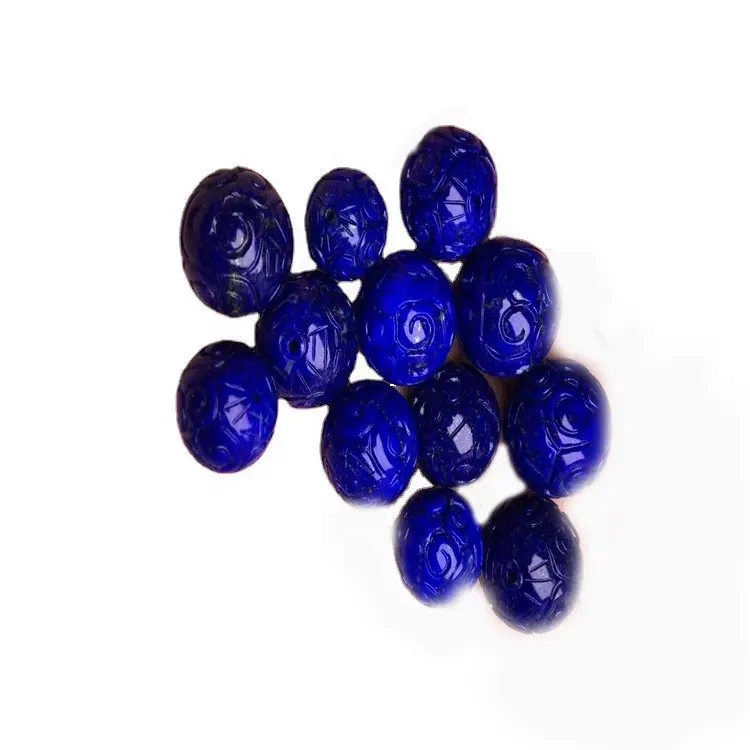 Derin mavi Lapis Lazuli boncuk doğal Lapis Lazuli taşlar yuvarlak top halka boncuk