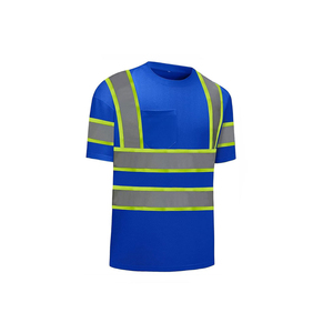 เสื้อยืดนิรภัยแบบมองเห็นได้ชัดเจน ANSI Class 1 สำหรับผู้ชาย แขนสั้น สองสี สะท้อนแสง โลโก้สั่งทำได้ ผ้าถัก ชุดทำงาน - Product Image 3