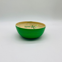 Set mangkuk saji Salad bambu sekali pakai, desain baru 2024, peralatan melamin gaya antik Modern, Kustom