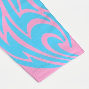 Manguitos de manga larga para mujer, azul y rosa, con estampado geométrico digital, poliéster UPF50+ - Product Image 5