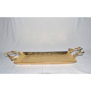 Bandeja de Servicio de Metal de Lujo en Tonos Cálidos, Ecológica y Duradera, Diseño Moderno para Bodas y Eventos al Aire Libre - Product Image 6