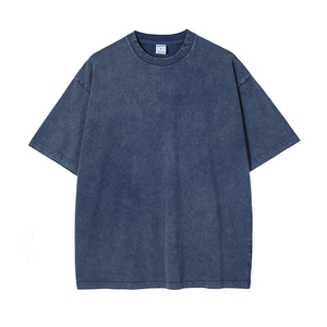 เสื้อยืดฮิปฮอปสตรีทแวร์ผู้ชายขายส่ง ผ้าฝ้ายฟอกสีสไตล์วินเทจ พิมพ์โลโก้ตามสั่ง ผู้ผลิตเสื้อฟอกสี - Product Image 5