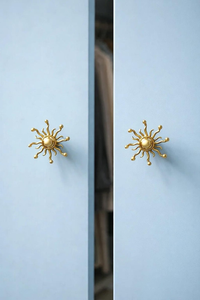Pomo de gabinete decorativo dorado con diseño de rayos de sol, tirador de cajón radiante, herrajes vintage para muebles, pomo ornamental para armario, cómoda, puerta de guardarropa - Product Image 4