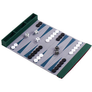 Custom Logo High Quality Travel <b>Board</b> Game Set Portable Tournament Chess <b>Backgammon</b> PU Leather Kids Adults Classic Roll-Up Suede - Product Image 3