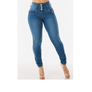 Nouvel Arrivage – Jean en Denim Décontracté Taille Haute Coupe Skinny Grande Taille Respirant Écologique pour Femme – Pantalon Long – Fournisseur BD - Product Image 4