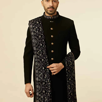 Sherwani Casual para Hombre, Diseño Indio-Pakistaní, Traje de Novio para Fiesta, Sin Arrugas, Protección Solar, Corte Regular, Personalizado