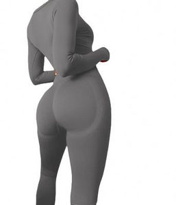 Custom Women's Solid Front Logo Sportswear Yoga <b>Leggings</b> 2 Piece Set Drawstring Closure Full Length - Product Image 3