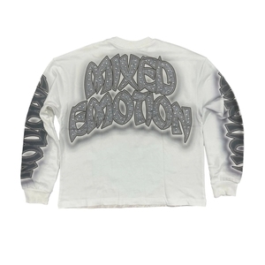 Sudadera Unisex de Cuello Redondo, Estilo Retro, Bordada, 100% Algodón, de Gran Tamaño, para Otoño, de Alta Calidad, Estilo Urbano, MIXED EMOTION - Product Image 3