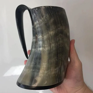 Best Quality Genuine Eco-Friendly Horn Drinking Horn Mug Leak Proof Slide Lid for Home Bar Holiday Party Decoration Export Sale - Product Image 3